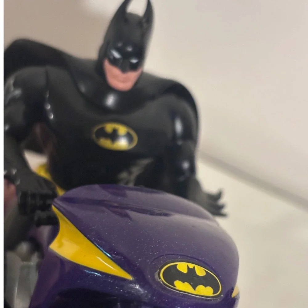 DC Comics Batman Batcycle Action Figure Purple Black Good Preowned